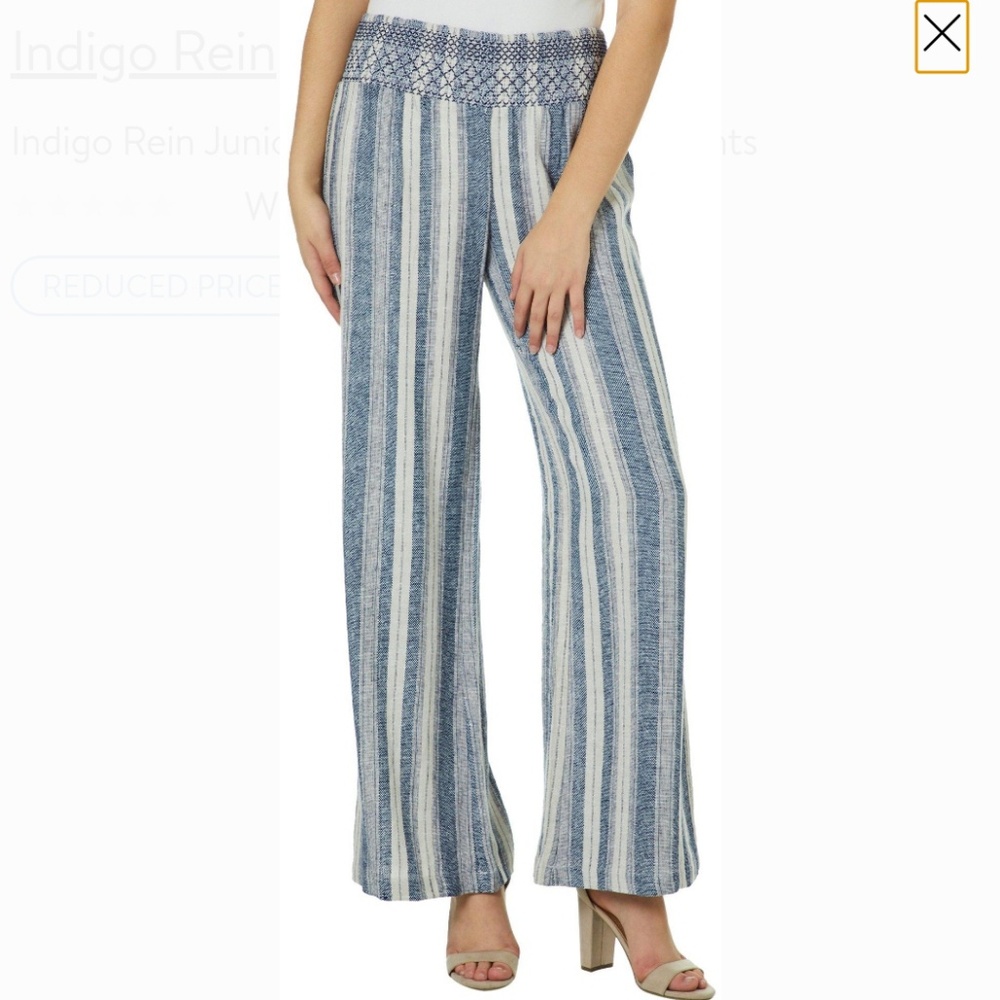 Indigo Rein Striped Wide Leg Palazzo Pants